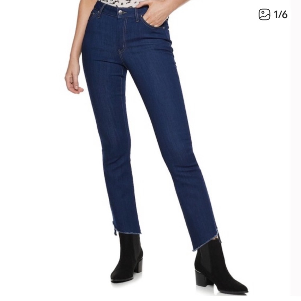NEW Nine West Kick Flare High Rise Denim Jeans, Size 8